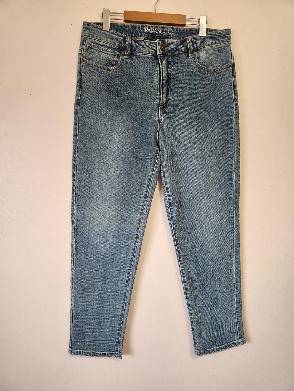 Parasuco Alexa Mom Jeans High Rise Tapered Leg Size 12 Blue Denim 90s Retro Vibe